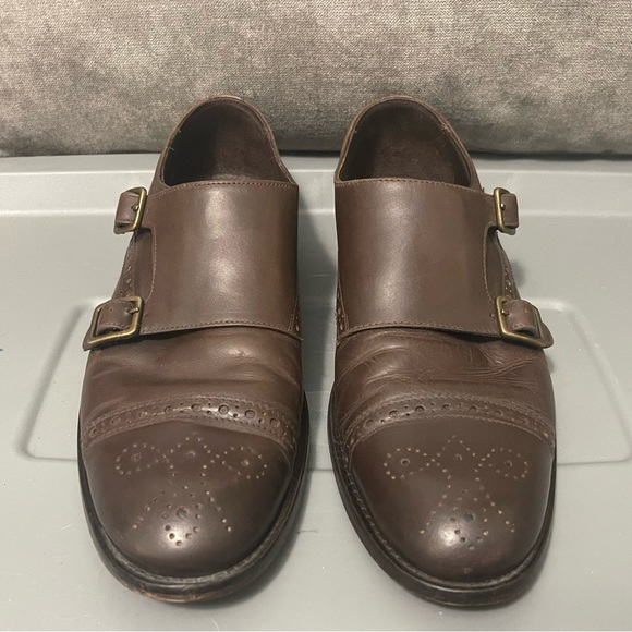 Bruno Magli Italian Made Brown Monk Strap Shoes 100% Leather - Picture 3 of 8